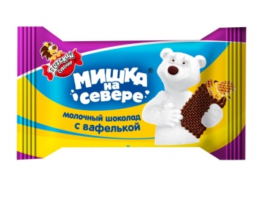 Мишка на Севере шоколад с вафлями
